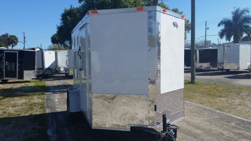 6x10 SA Trailer - White, Ramp, Side Door, Extra Height