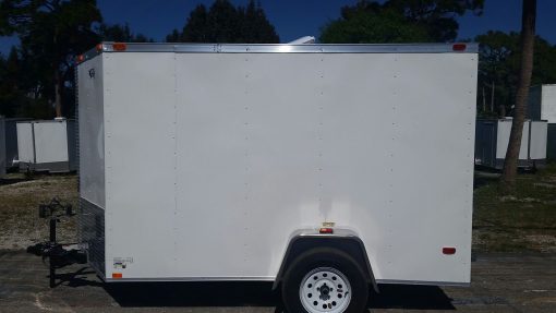 6x10 SA Trailer - White, Ramp, Side Door, Extra Height