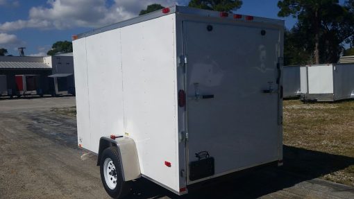 6x10 SA Trailer - White, Ramp, Side Door, Extra Height