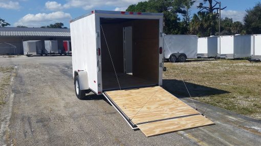 6x10 SA Trailer - White, Ramp, Side Door, Extra Height