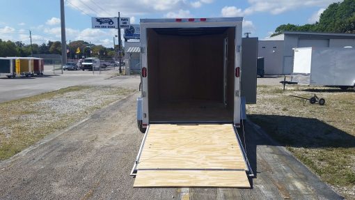 6x10 SA Trailer - White, Ramp, Side Door, Extra Height