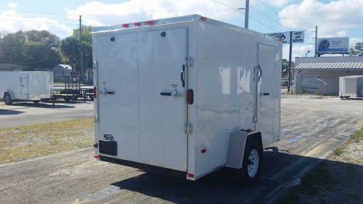 6x10 SA Trailer - White, Ramp, Side Door, Extra Height