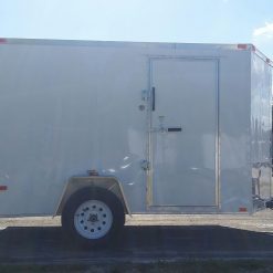 6x10 SA Trailer - White, Ramp, Side Door, Extra Height