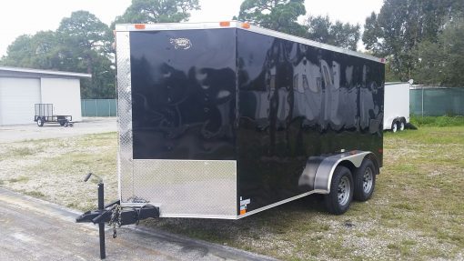 7x14 TA Trailer - Black, Ramp, Side Door, Extra Height