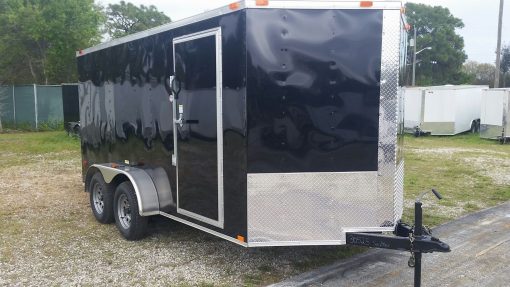 7x14 TA Trailer - Black, Ramp, Side Door, Extra Height