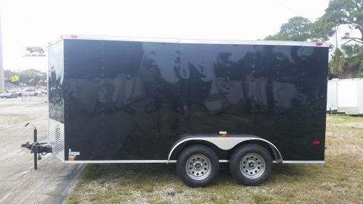 7x14 TA Trailer - Black, Ramp, Side Door, Extra Height