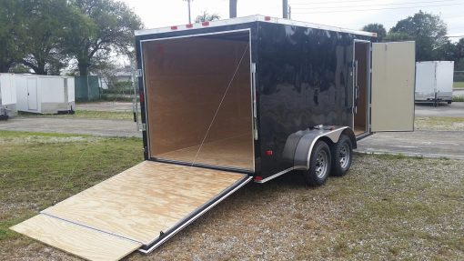 7x14 TA Trailer - Black, Ramp, Side Door, Extra Height