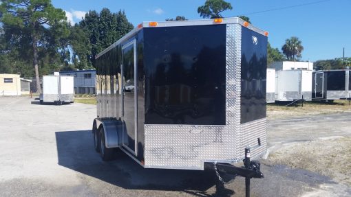 7x14 TA Trailer - Black, Ramp, Side Door, Extra Height