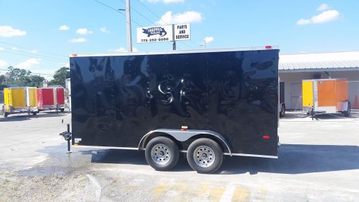 7x14 TA Trailer - Black, Ramp, Side Door, Extra Height