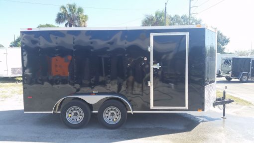 7x14 TA Trailer - Black, Ramp, Side Door, Extra Height