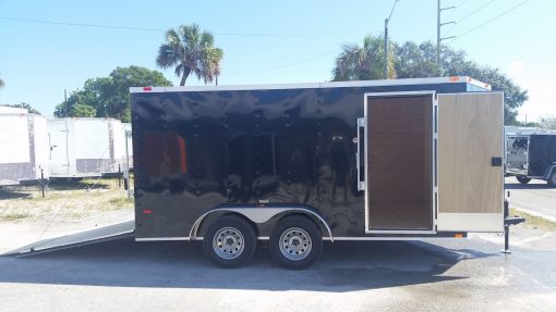 7x14 TA Trailer - Black, Ramp, Side Door, Extra Height