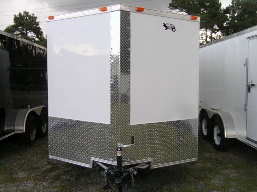 7x14 TA Trailer - White, Double Doors, Side Door, Extra Height