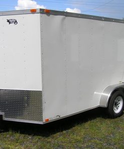 7x14 TA Trailer - White, Double Doors, Side Door, Extra Height