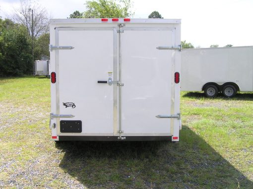 7x14 TA Trailer - White, Double Doors, Side Door, Extra Height