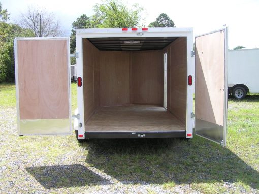 7x14 TA Trailer - White, Double Doors, Side Door, Extra Height