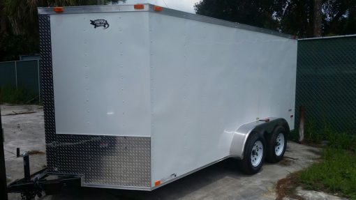 7x14 TA Trailer - White, Ramp, Side Door, Extra Height