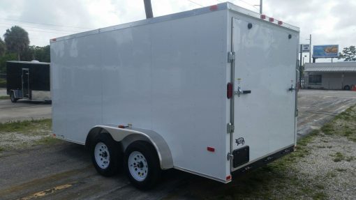 7x14 TA Trailer - White, Ramp, Side Door, Extra Height