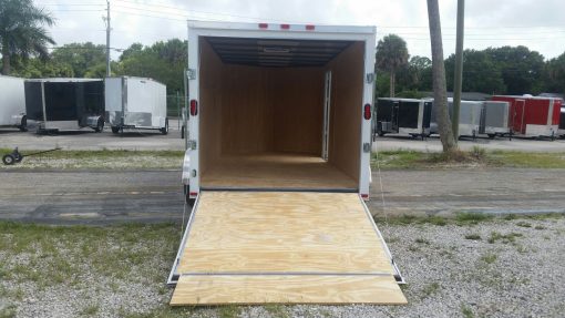 7x14 TA Trailer - White, Ramp, Side Door, Extra Height