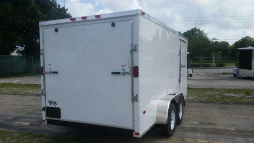 7x14 TA Trailer - White, Ramp, Side Door, Extra Height