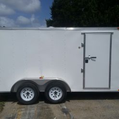 7x14 TA Trailer - White, Ramp, Side Door, Extra Height