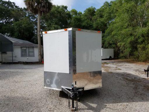 7x16 TA Trailer - White, Double Doors, Side Door, Extra Height