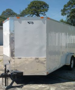 7x16 TA Trailer - White, Ramp, Side Door, Extra Height