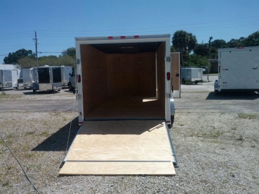 7x16 TA Trailer - White, Ramp, Side Door, Extra Height