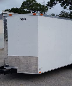 7x18 TA Trailer - White, Ramp, Side Door, Extra Height