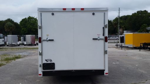 7x18 TA Trailer - White, Ramp, Side Door, Extra Height