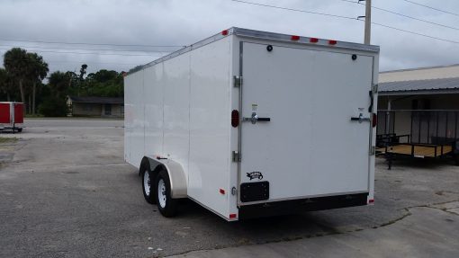 7x18 TA Trailer - White, Ramp, Side Door, Extra Height