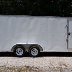 7x20 TA Trailer - White, Ramp, Side Door, Extra Height