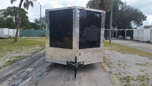 8.5x20 TA Trailer - Black, Double Barn Doors, Side Door, D-Rings