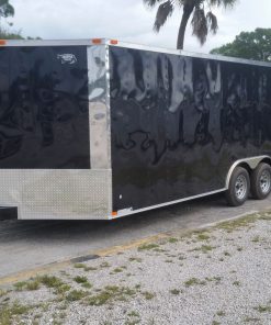 8.5x20 TA Trailer - Black, Double Barn Doors, Side Door, D-Rings