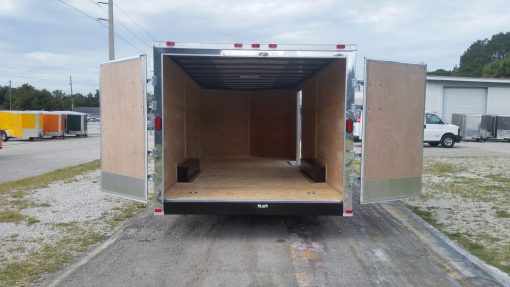 8.5x20 TA Trailer - Black, Double Barn Doors, Side Door, D-Rings