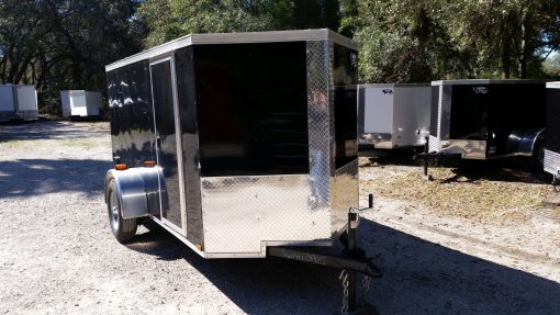 5x10 SA Trailer - Black, Ramp, Side Door