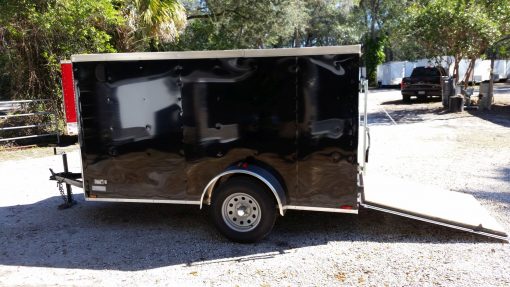 5x10 SA Trailer - Black, Ramp, Side Door