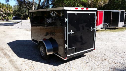 5x10 SA Trailer - Black, Ramp, Side Door