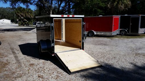 5x10 SA Trailer - Black, Ramp, Side Door