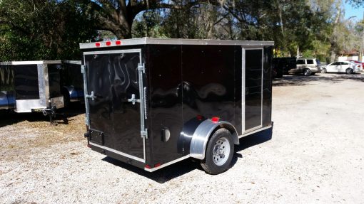 5x10 SA Trailer - Black, Ramp, Side Door