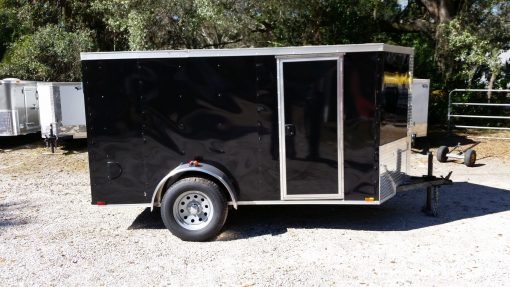 5x10 SA Trailer - Black, Ramp, Side Door