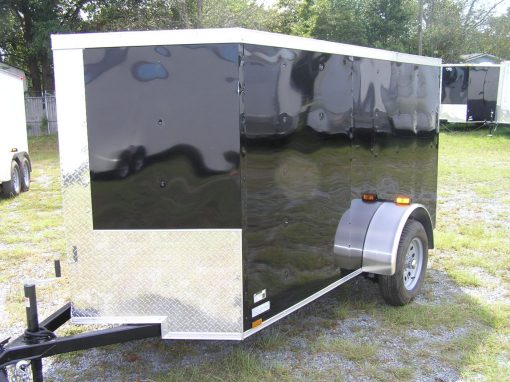 5x10 SA Trailer - Black, Ramp, Side Door, Roof Vent