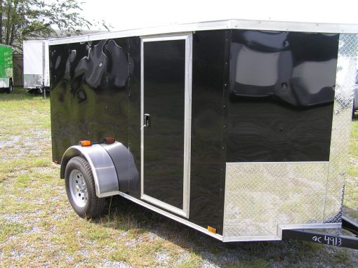 5x10 SA Trailer - Black, Ramp, Side Door, Roof Vent