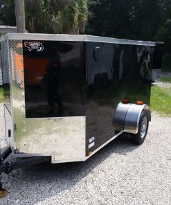 5x10 SA Trailer - Black, Ramp, Side Door, Side Vents