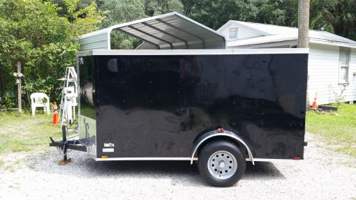 5x10 SA Trailer - Black, Ramp, Side Door, Side Vents