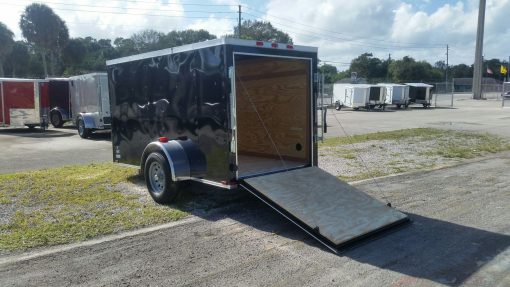 5x10 SA Trailer - Black, Ramp, Side Door, Side Vents