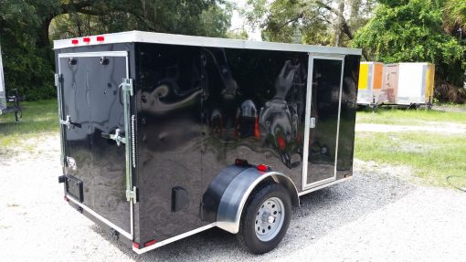 5x10 SA Trailer - Black, Ramp, Side Door, Side Vents