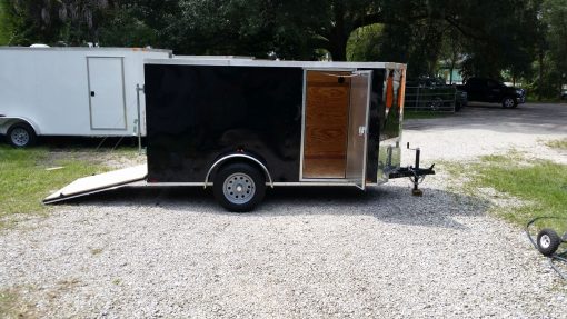 5x10 SA Trailer - Black, Ramp, Side Door, Side Vents