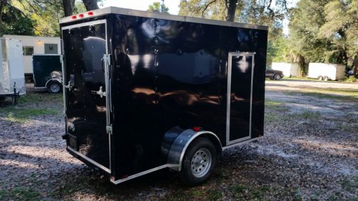 5x10 SA Trailer - Black, Ramp, Side Door, Side Vents, Extra Height