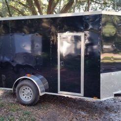 5x10 SA Trailer - Black, Ramp, Side Door, Side Vents, Extra Height