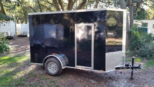 5x10 SA Trailer - Black, Ramp, Side Door, Side Vents, Extra Height